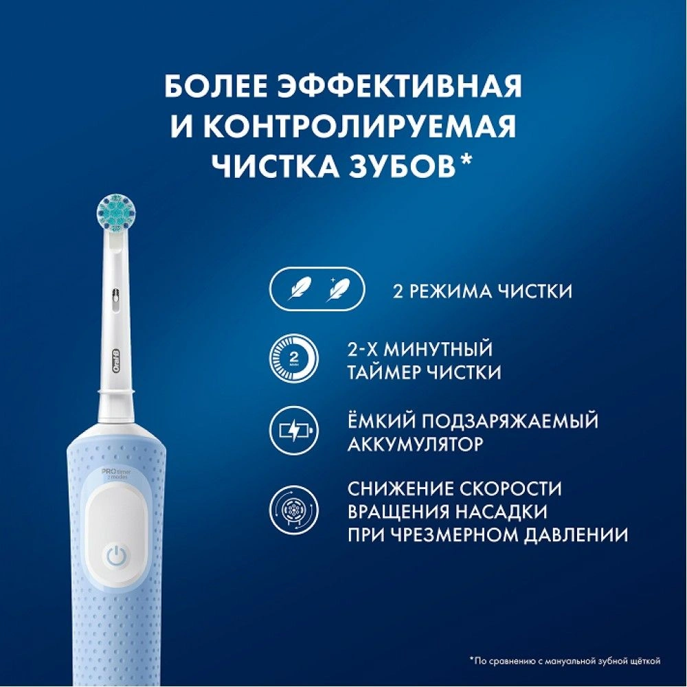 Зубная щетка электрическая Oral-B Vitality Pro Kids детская голубой — миниатюра 9