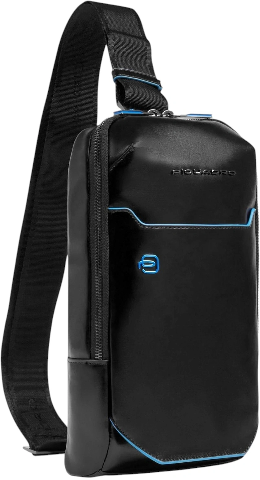 Рюкзак слинг мужской Piquadro Blue Square CA6898B2/N черный натур.кожа — миниатюра 4