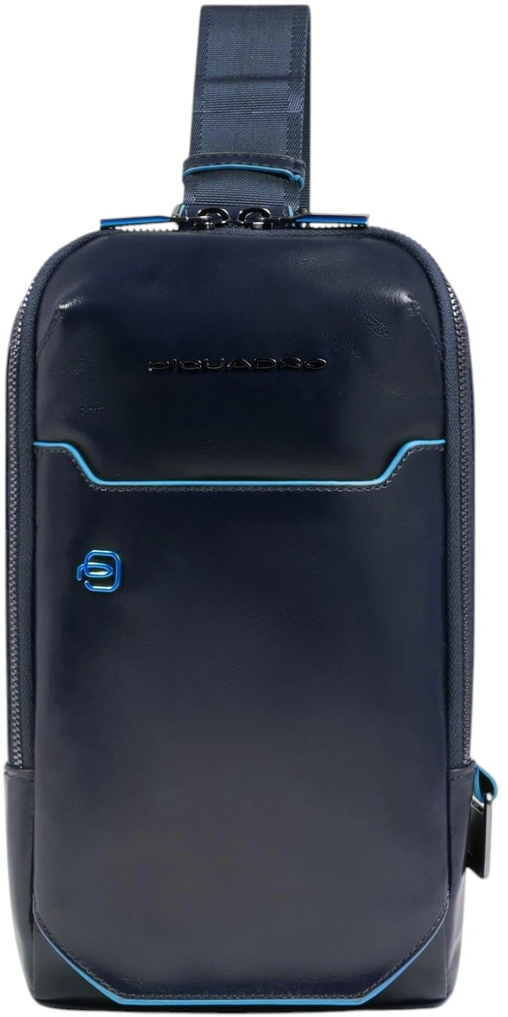 Рюкзак слинг мужской Piquadro Blue Square CA6898B2/BLU2 темно-синий натур.кожа — фото 1