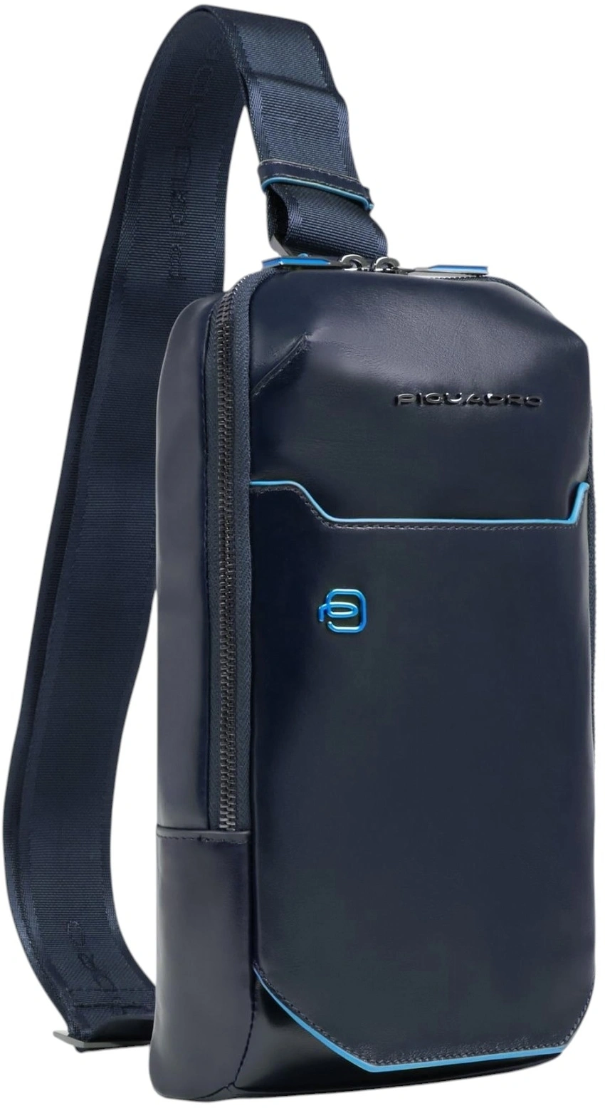 Рюкзак слинг мужской Piquadro Blue Square CA6898B2/BLU2 темно-синий натур.кожа — миниатюра 3