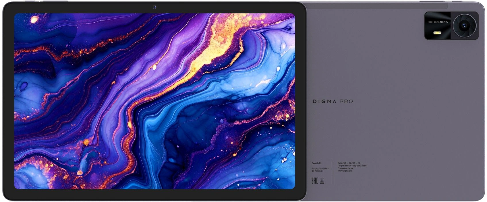 Планшет Digma Pro Zenith II T620 (1.8) 8C RAM6Gb ROM128Gb 11" IPS 1920x1200 4G Android 15 графит 13Mpix 5Mpix BT WiFi microSD 1Tb 8000mAh 298hrs — миниатюра 2