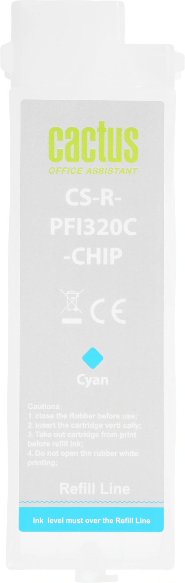 Картридж перезаправляемый струйный Cactus CS-R-PFI320C-CHIP PFI-320C голубой (260мл) для Canon imagePrograff TM-200/200MFP/205/300/300MFP/305/250/255/350/355 с чипом — миниатюра 3