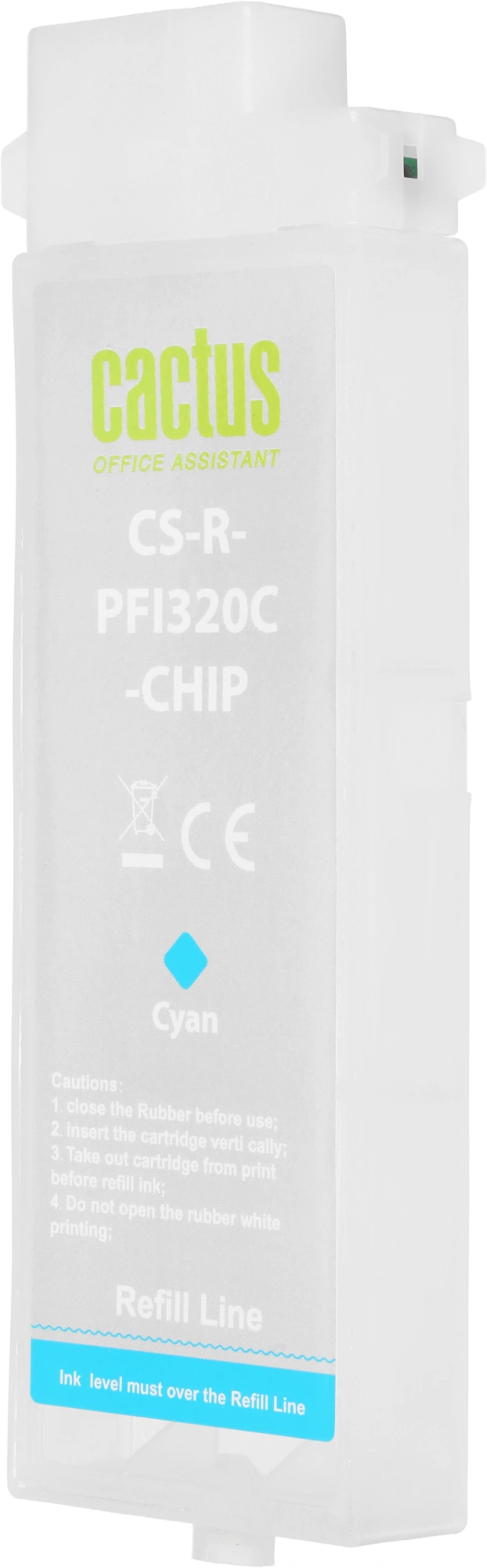 Картридж перезаправляемый струйный Cactus CS-R-PFI320C-CHIP PFI-320C голубой (260мл) для Canon imagePrograff TM-200/200MFP/205/300/300MFP/305/250/255/350/355 с чипом — миниатюра 7
