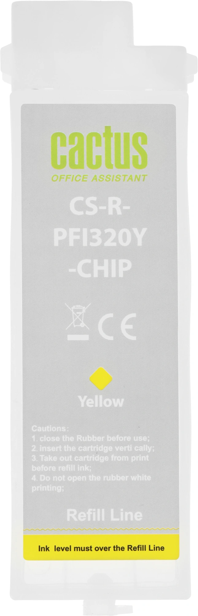 Картридж перезаправляемый струйный Cactus CS-R-PFI320Y-CHIP PFI-320Y желтый (260мл) для Canon imagePrograf TM-200/200MFP/205/300/300MFP/305/250/255/350/355 с чипом — миниатюра 7