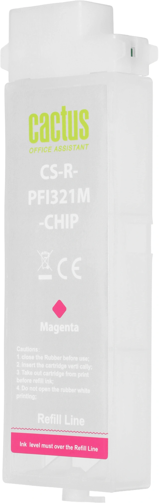 Картридж перезаправляемый струйный Cactus CS-R-PFI321M-CHIP PFI-321 пурпурный (260мл) для Canon imagePROGRAF TM-250/TM-255/TM-350/TM-355 с чипом — миниатюра 5