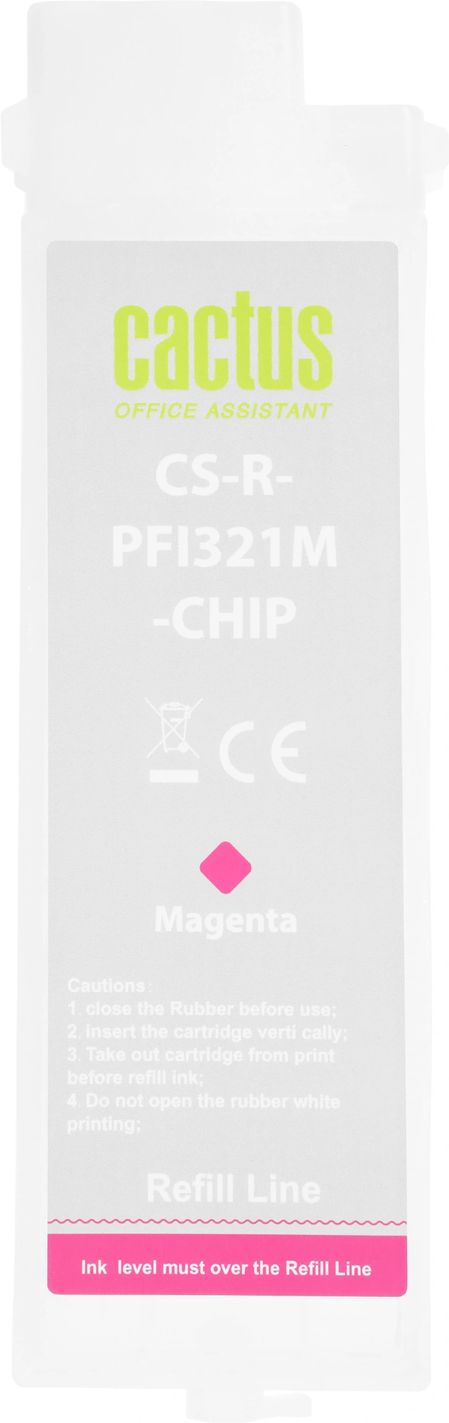 Картридж перезаправляемый струйный Cactus CS-R-PFI321M-CHIP PFI-321 пурпурный (260мл) для Canon imagePROGRAF TM-250/TM-255/TM-350/TM-355 с чипом — миниатюра 8