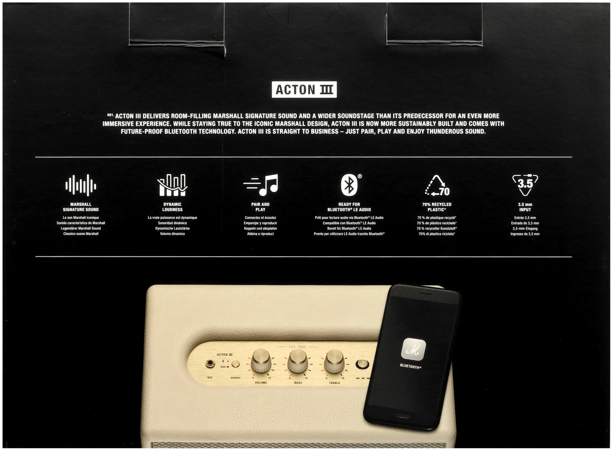 Колонка порт. Marshall Acton III бежевый 60W 2.1 BT/3.5Jack 10м — миниатюра 7
