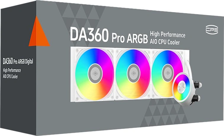 Система водяного охлаждения PcCooler DA360 Pro ARGB Soc-AM5/AM4/1200/1700/1851 белый 4-pin 33.8dB Al 300W Ret (DA360PRO-WHAWXX-GL) — миниатюра 7