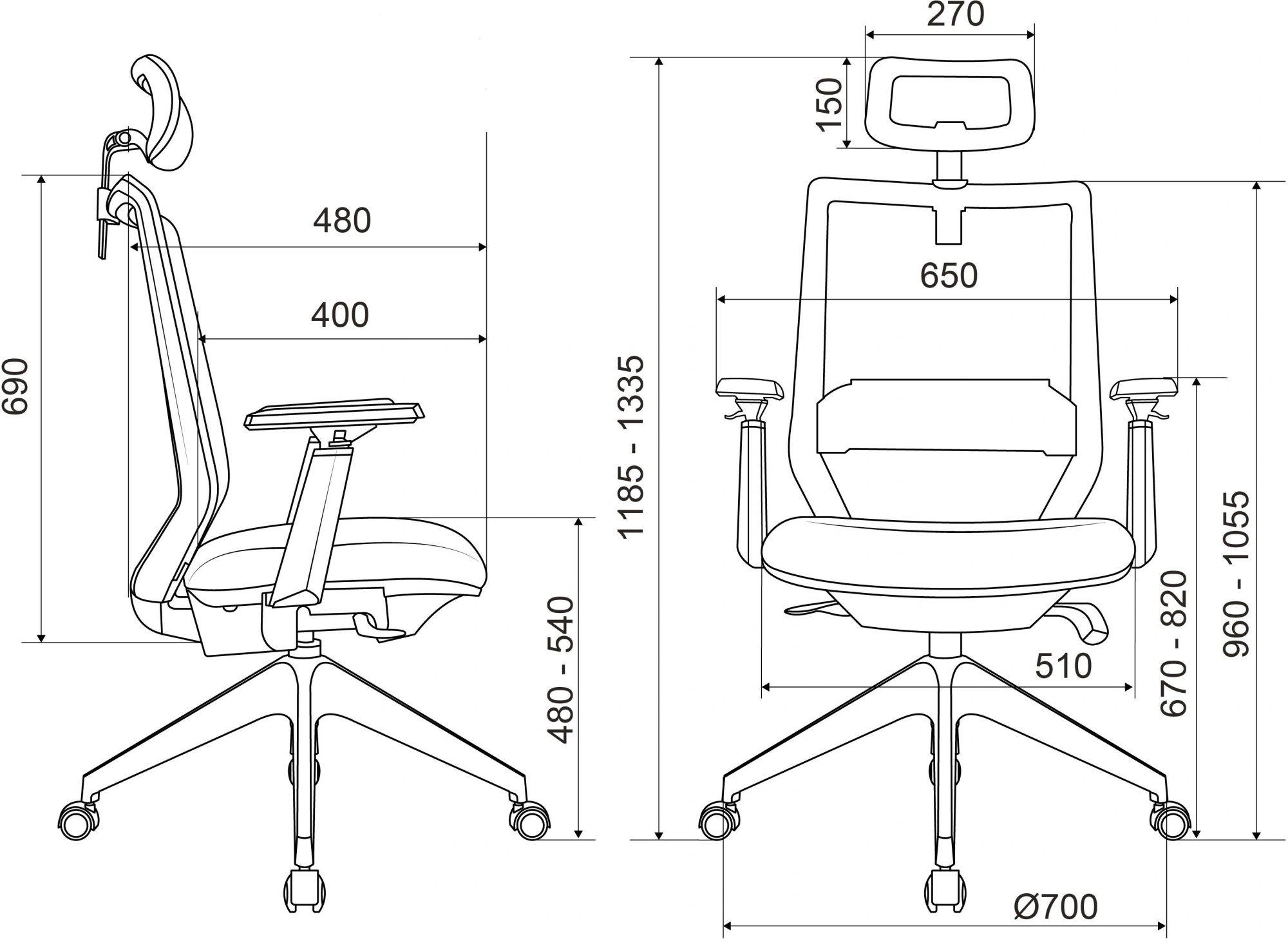Кресло эргономичное Бюрократ MC-G611NL-H черный Elastic-102 с подголов. крестов.4-луч. пластик пластик серый — миниатюра 12