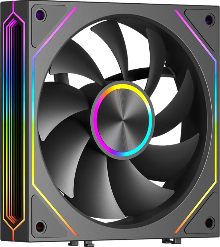 Вентилятор для корпуса PcCooler F3 X120 ARGB 120х120x25 черный 4-pin 28.4дБ (F3X120-BKAC112-GL) Ret — фото 1