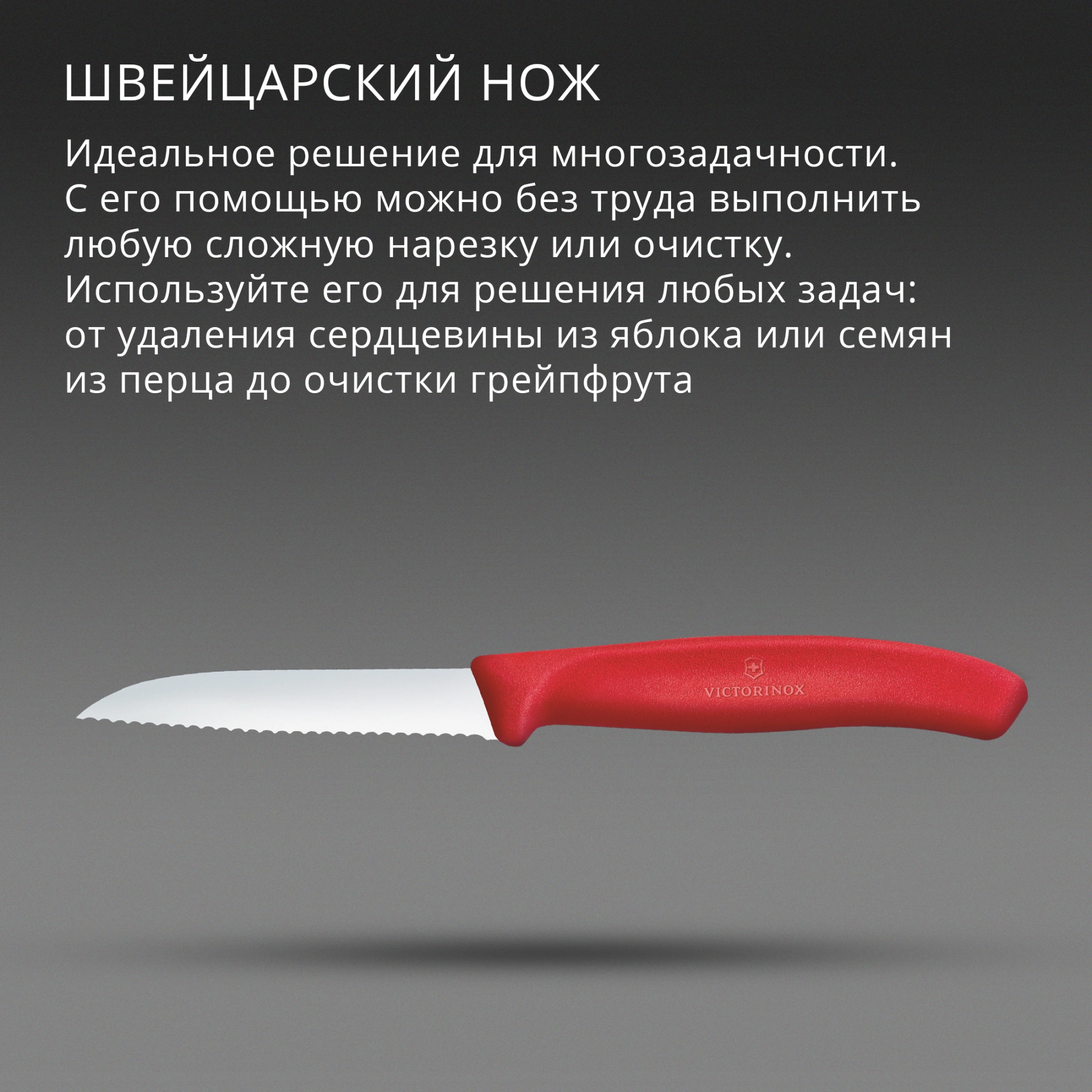 Нож кухонный Victorinox Swiss Classic (6.7431.C1) стальной универсальный для овощей лезв.80мм серрейт. заточка красный — миниатюра 3