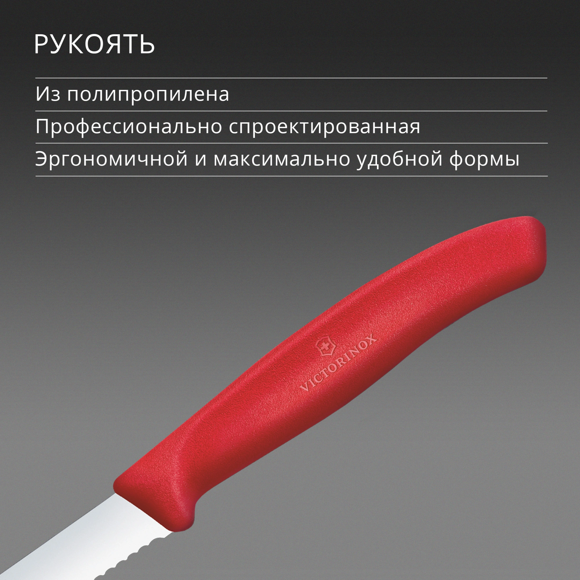 Нож кухонный Victorinox Swiss Classic (6.7431.C1) стальной универсальный для овощей лезв.80мм серрейт. заточка красный — миниатюра 5