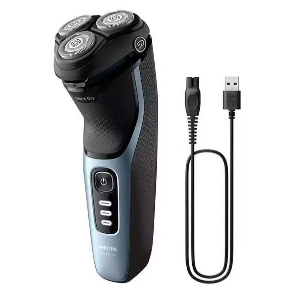 Бритва роторная Philips S3243/12 реж.эл.:3 питан.:аккум. голубой/серебристый — миниатюра 4