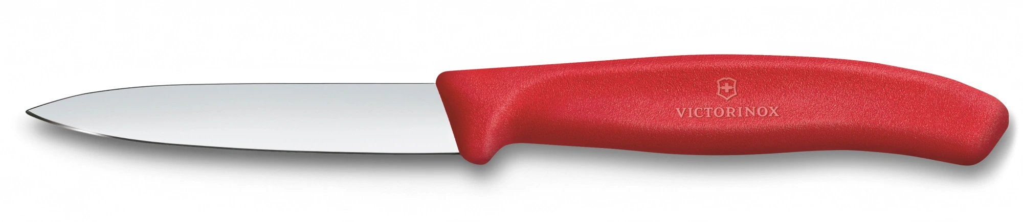 Нож кухонный Victorinox Swiss Classic (6.7601.C1) стальной универсальный для чистки овощей и фруктов лезв.80мм прямая заточка красный — фото 1