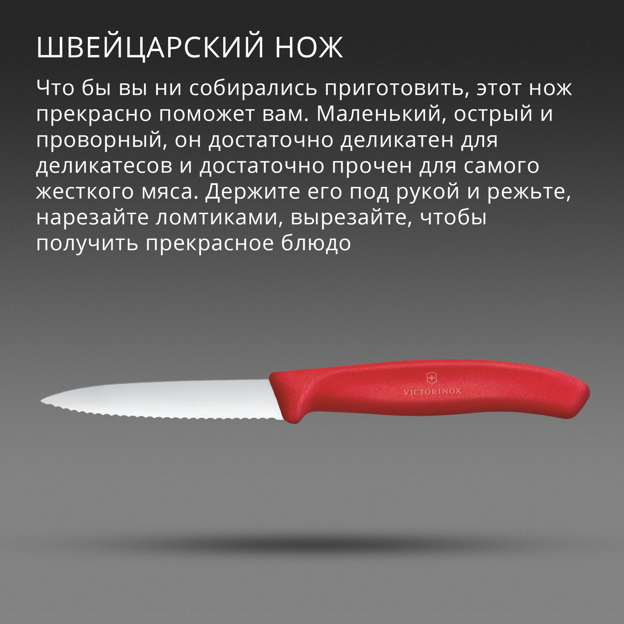 Нож кухонный Victorinox Swiss Classic 6.7631.С1 стальной универсальный для овощей лезв.80мм серрейт. заточка красный — миниатюра 3