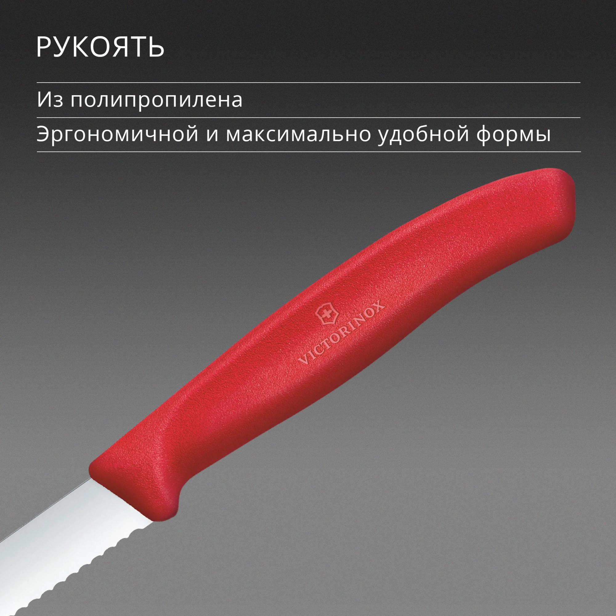 Нож кухонный Victorinox Swiss Classic 6.7631.С1 стальной универсальный для овощей лезв.80мм серрейт. заточка красный — миниатюра 5