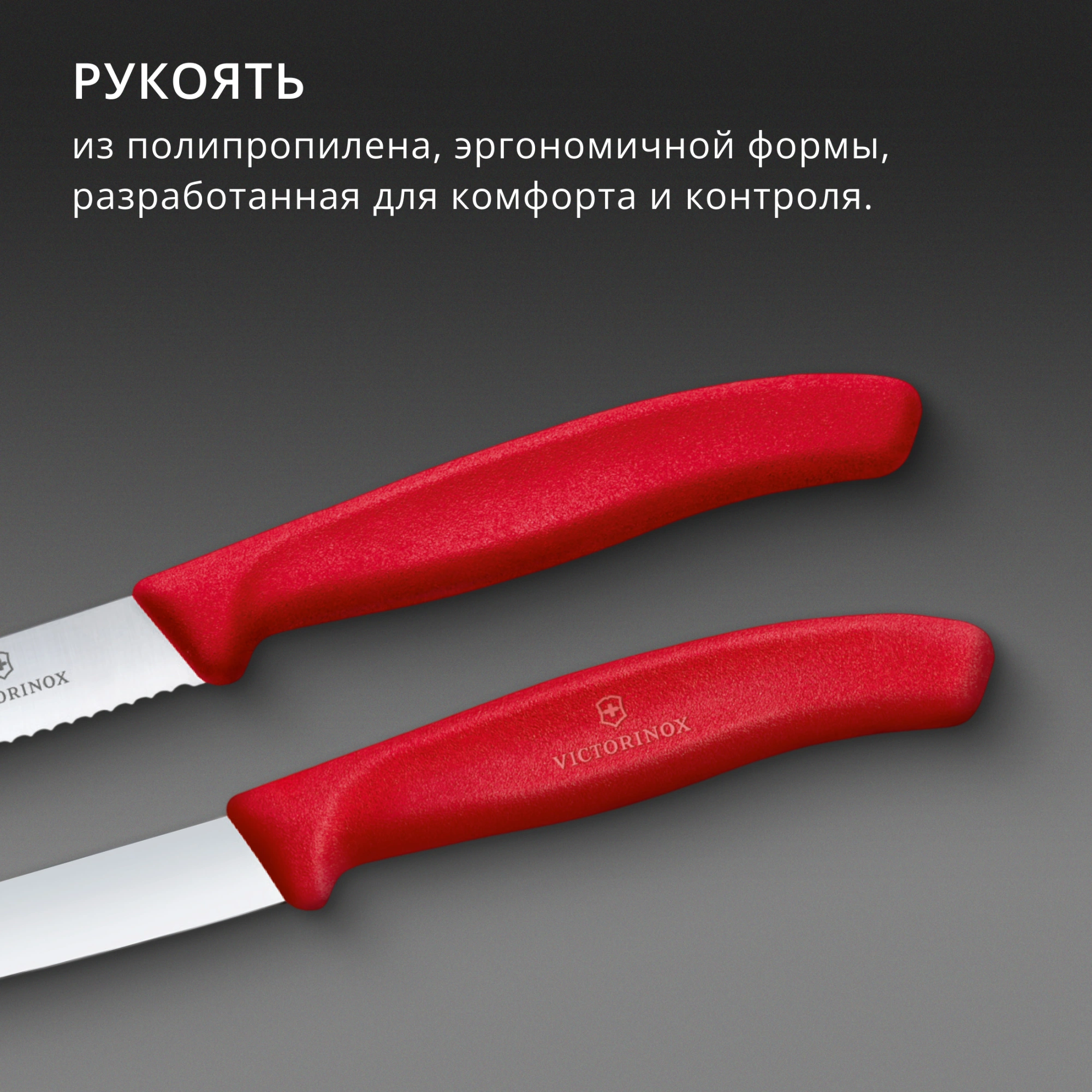 Набор ножей кухон. Victorinox Swiss Classic 6.7111.2C1 для чистки овощей и фруктов компл.:2предм. красный европодвес — миниатюра 5