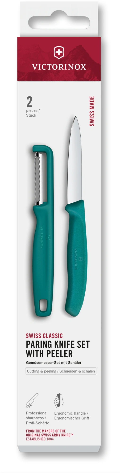 Набор нож/овощеч. Victorinox Swiss Classic 6.7114.21C1 компл.:2предм. зеленый европодвес