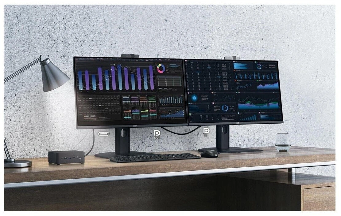 Монитор MSI 27" Pro MP275QPDG черный IPS LED 16:9 HDMI M/M Cam матовая HAS Piv 250cd 178гр/178гр 2560x1440 100Hz DP Quad HD 2K (1440p) USB 7.05кг — миниатюра 8