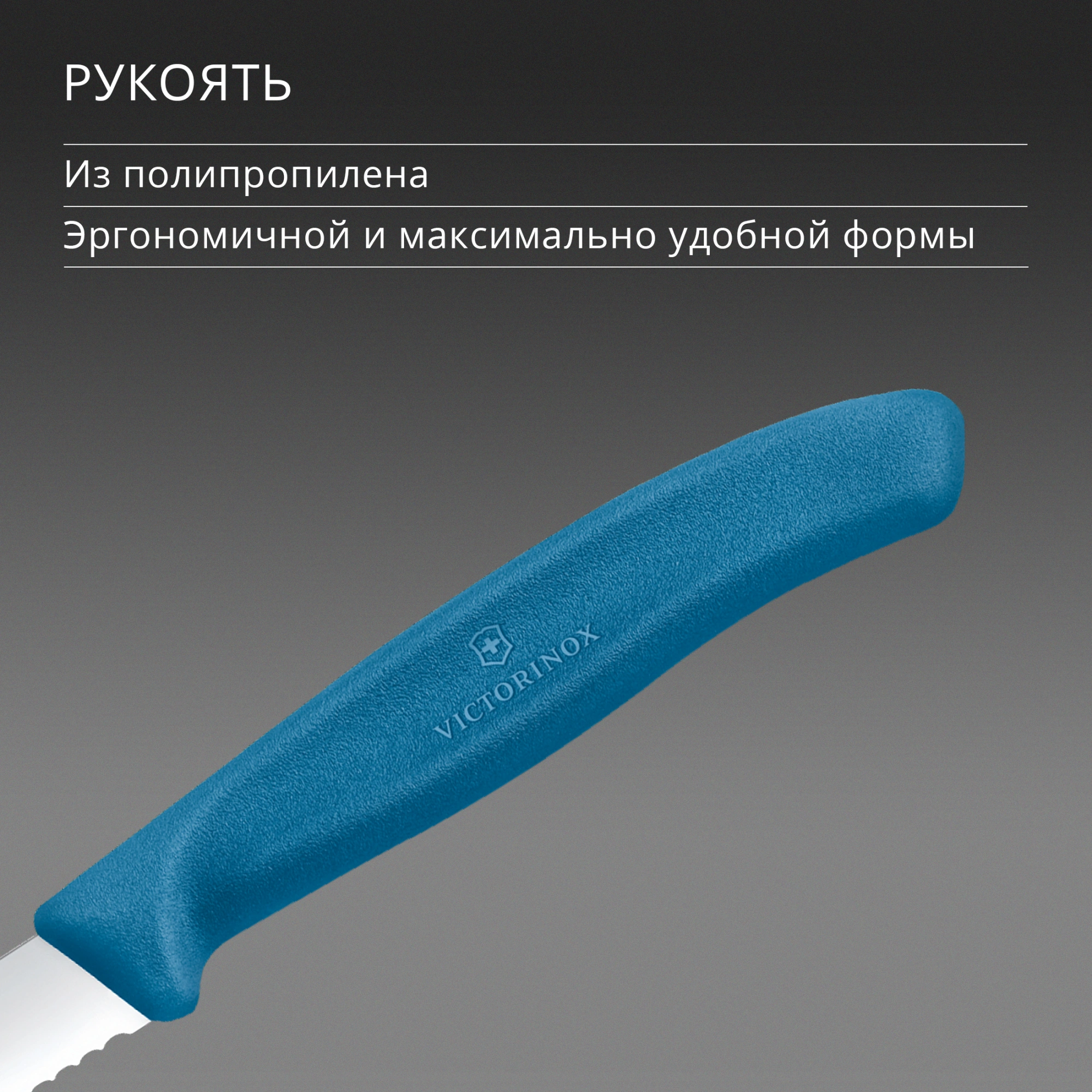 Нож кухонный Victorinox Swiss Classic (6.7632.C1) стальной универсальный для чистки овощей и фруктов лезв.80мм серрейт. заточка синий — миниатюра 5