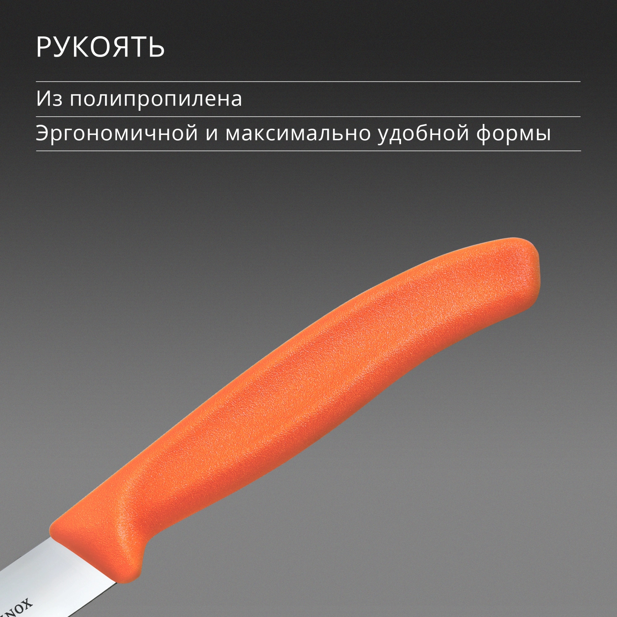 Нож кухонный Victorinox Swiss Classic (6.7709.C1) стальной универсальный для чистки овощей и фруктов лезв.100мм прямая заточка оранжевый — миниатюра 5