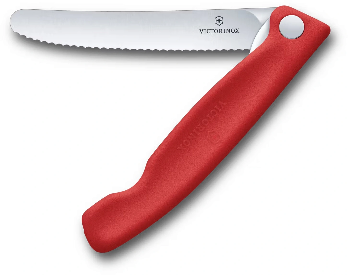 Нож кухонный Victorinox Swiss Classic 6.7831.FC1 стальной столовый для овощей лезв.110мм серрейт. заточка красный карт.коробка — миниатюра 2