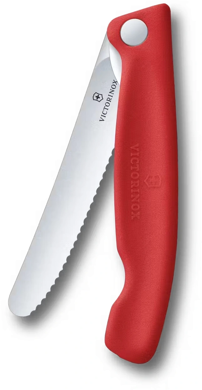 Нож кухонный Victorinox Swiss Classic 6.7831.FC1 стальной столовый для овощей лезв.110мм серрейт. заточка красный карт.коробка — миниатюра 3