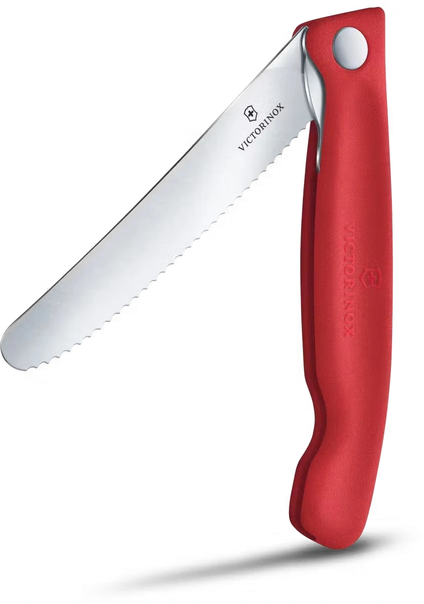 Нож кухонный Victorinox Swiss Classic 6.7831.FC1 стальной столовый для овощей лезв.110мм серрейт. заточка красный карт.коробка — миниатюра 4