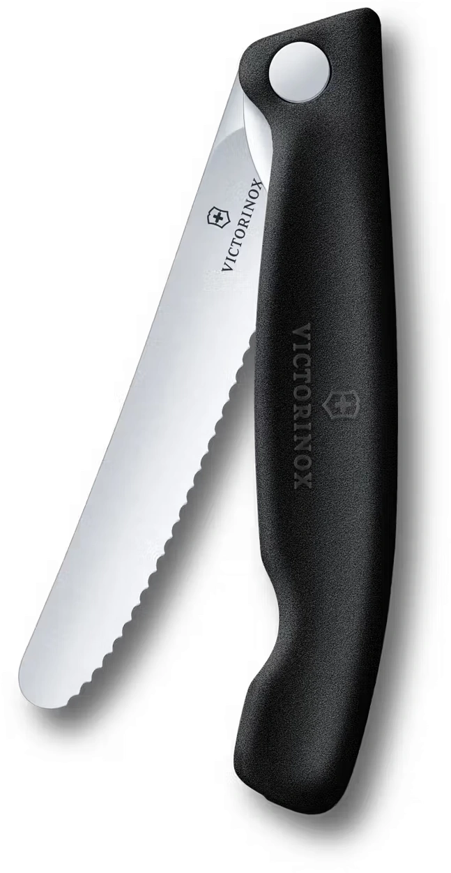 Нож кухонный Victorinox Swiss Classic (6.7833.F) стальной столовый для овощей лезв.110мм серрейт. заточка черный карт.коробка — миниатюра 2
