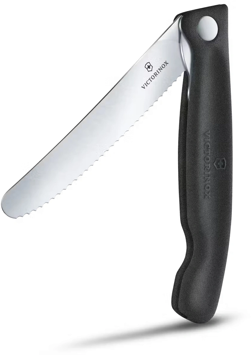 Нож кухонный Victorinox Swiss Classic (6.7833.F) стальной столовый для овощей лезв.110мм серрейт. заточка черный карт.коробка — миниатюра 6