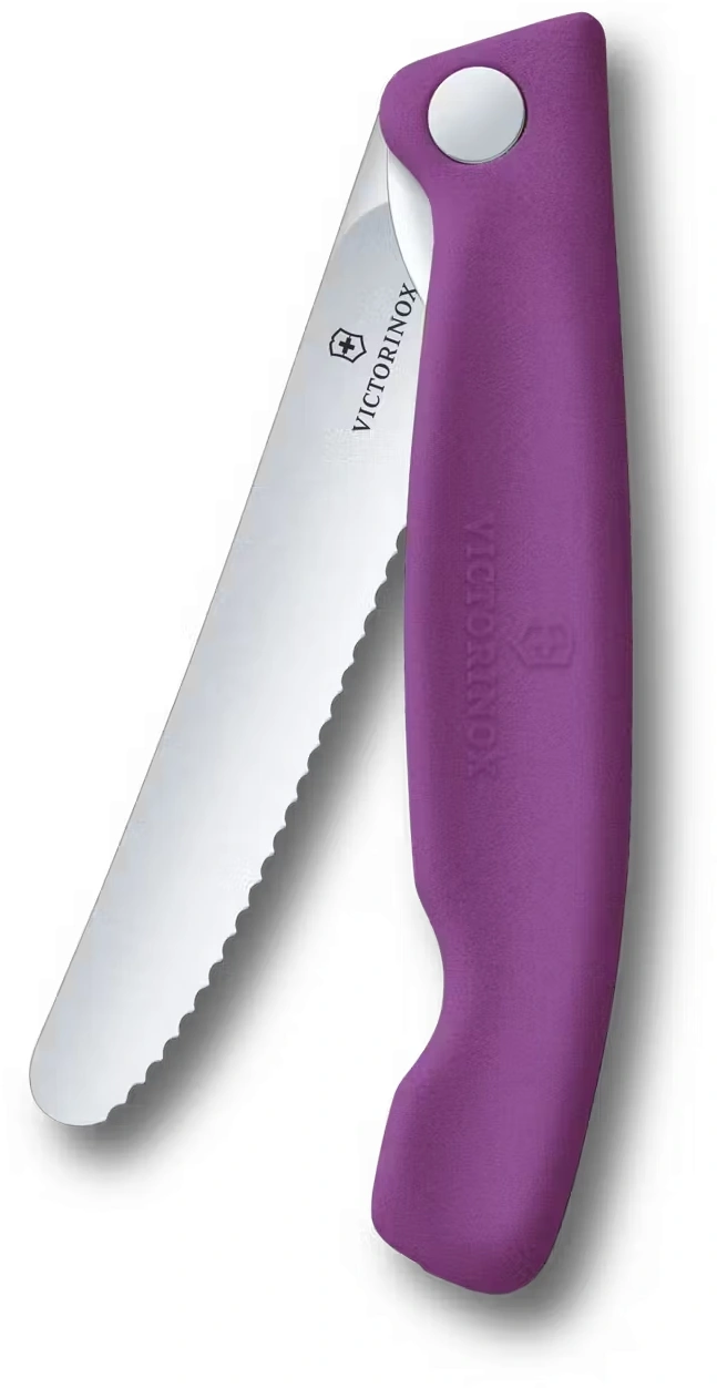 Нож кухонный Victorinox Swiss Classic 6.7835.FC1 стальной универсальный для овощей лезв.110мм серрейт. заточка пурпурный карт.коробка — миниатюра 5
