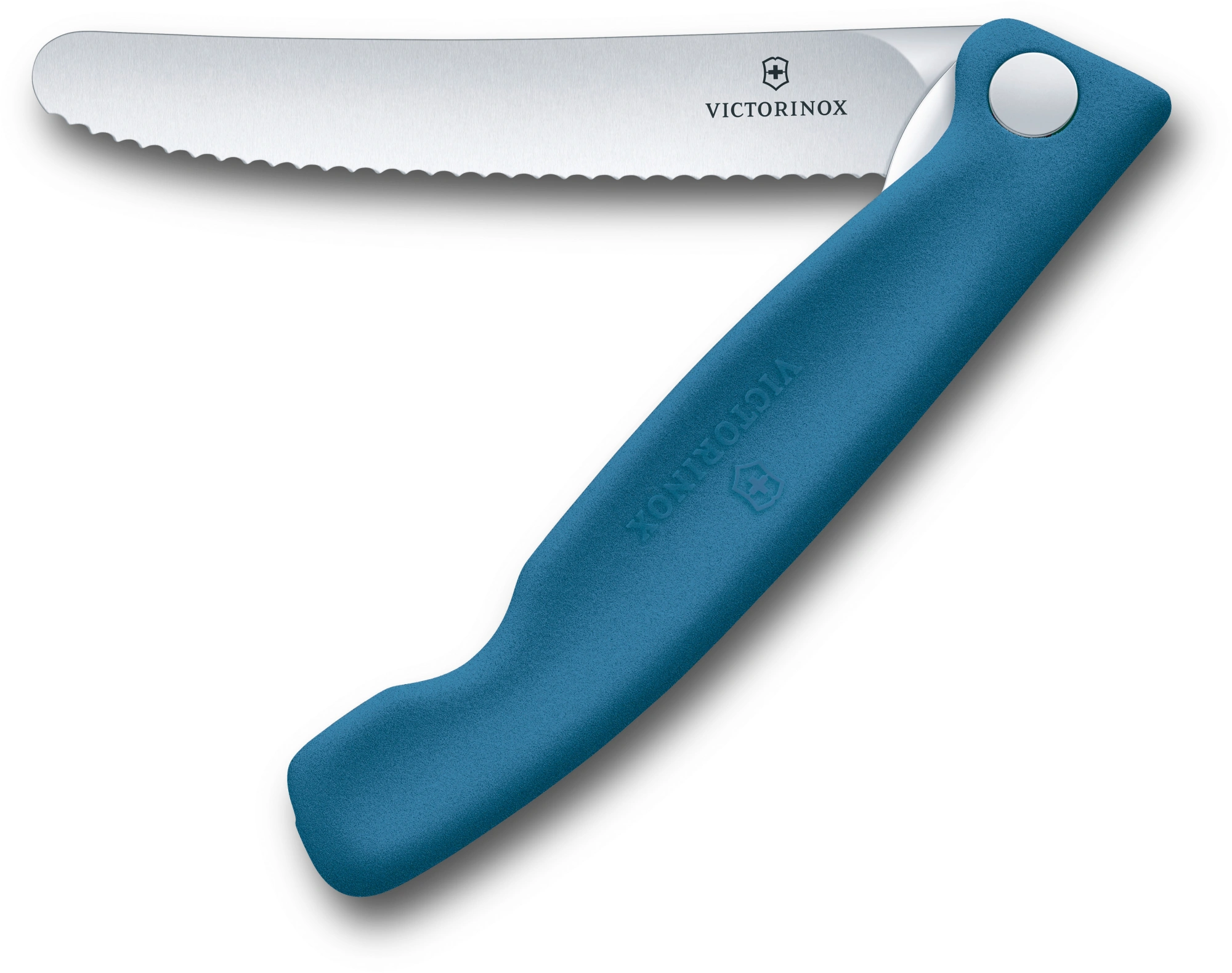 Нож кухонный Victorinox Swiss Classic 6.7832.FC1 стальной универсальный для овощей лезв.110мм серрейт. заточка синий карт.коробка — миниатюра 2