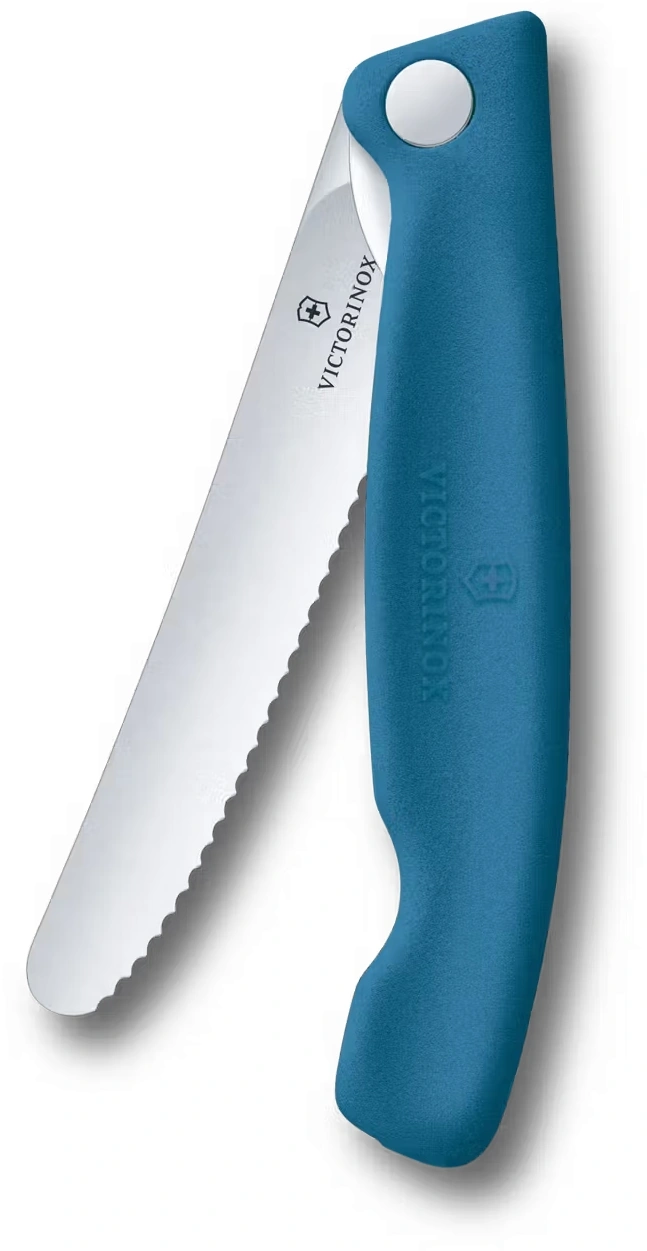 Нож кухонный Victorinox Swiss Classic 6.7832.FC1 стальной универсальный для овощей лезв.110мм серрейт. заточка синий карт.коробка — миниатюра 4