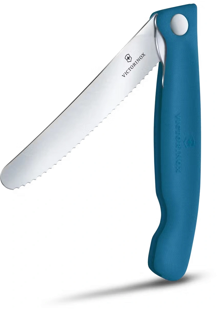 Нож кухонный Victorinox Swiss Classic 6.7832.FC1 стальной универсальный для овощей лезв.110мм серрейт. заточка синий карт.коробка — миниатюра 5