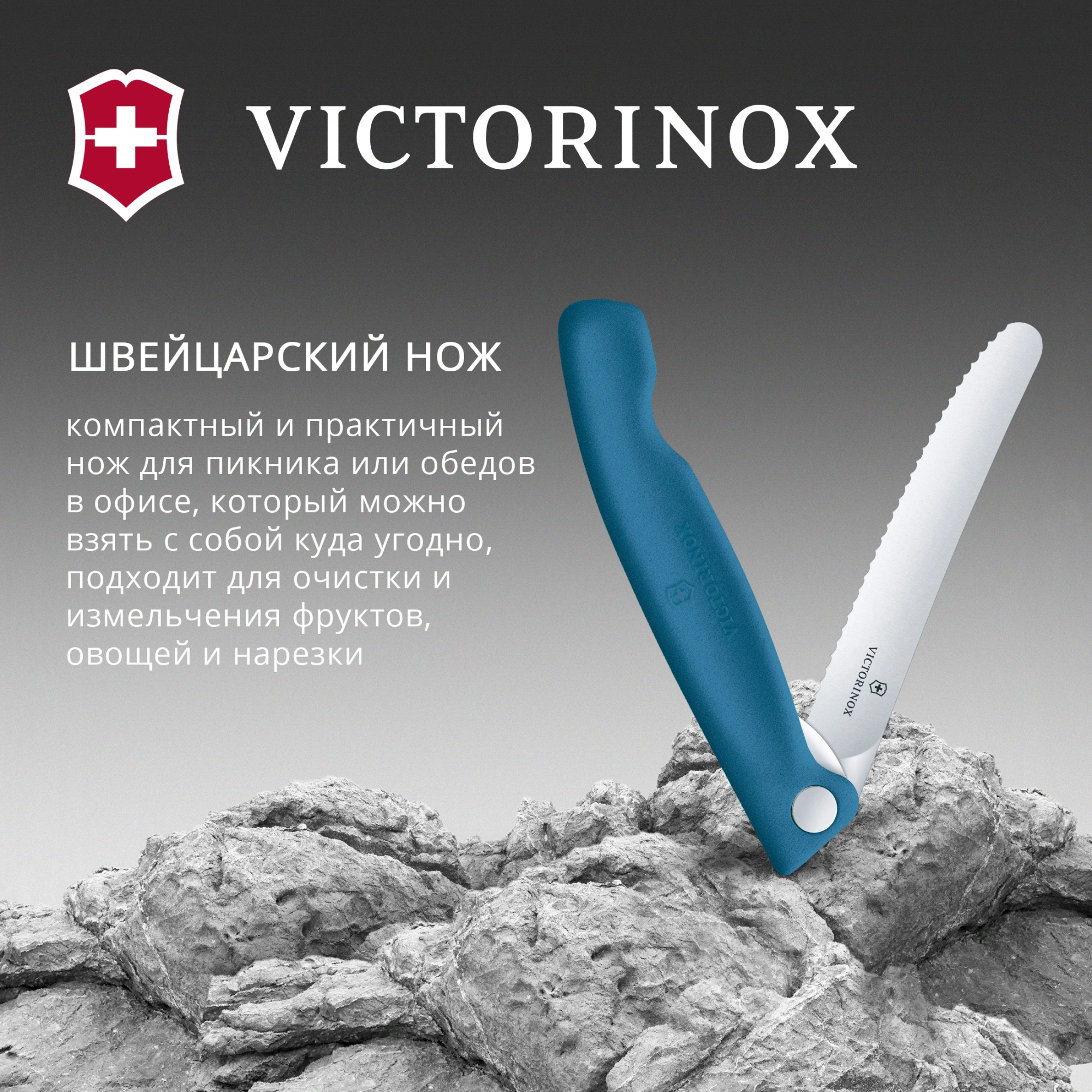Нож кухонный Victorinox Swiss Classic 6.7832.FC1 стальной универсальный для овощей лезв.110мм серрейт. заточка синий карт.коробка — миниатюра 7