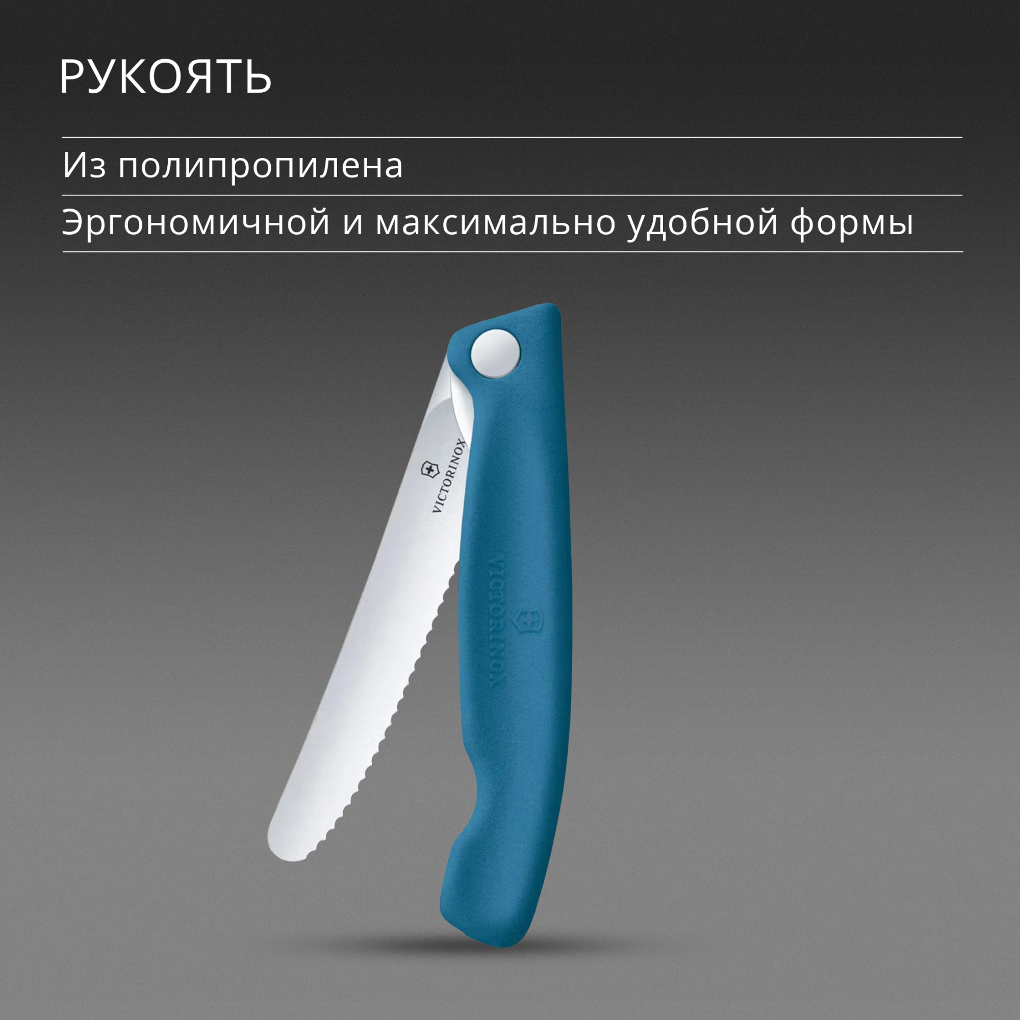 Нож кухонный Victorinox Swiss Classic 6.7832.FC1 стальной универсальный для овощей лезв.110мм серрейт. заточка синий карт.коробка — миниатюра 9
