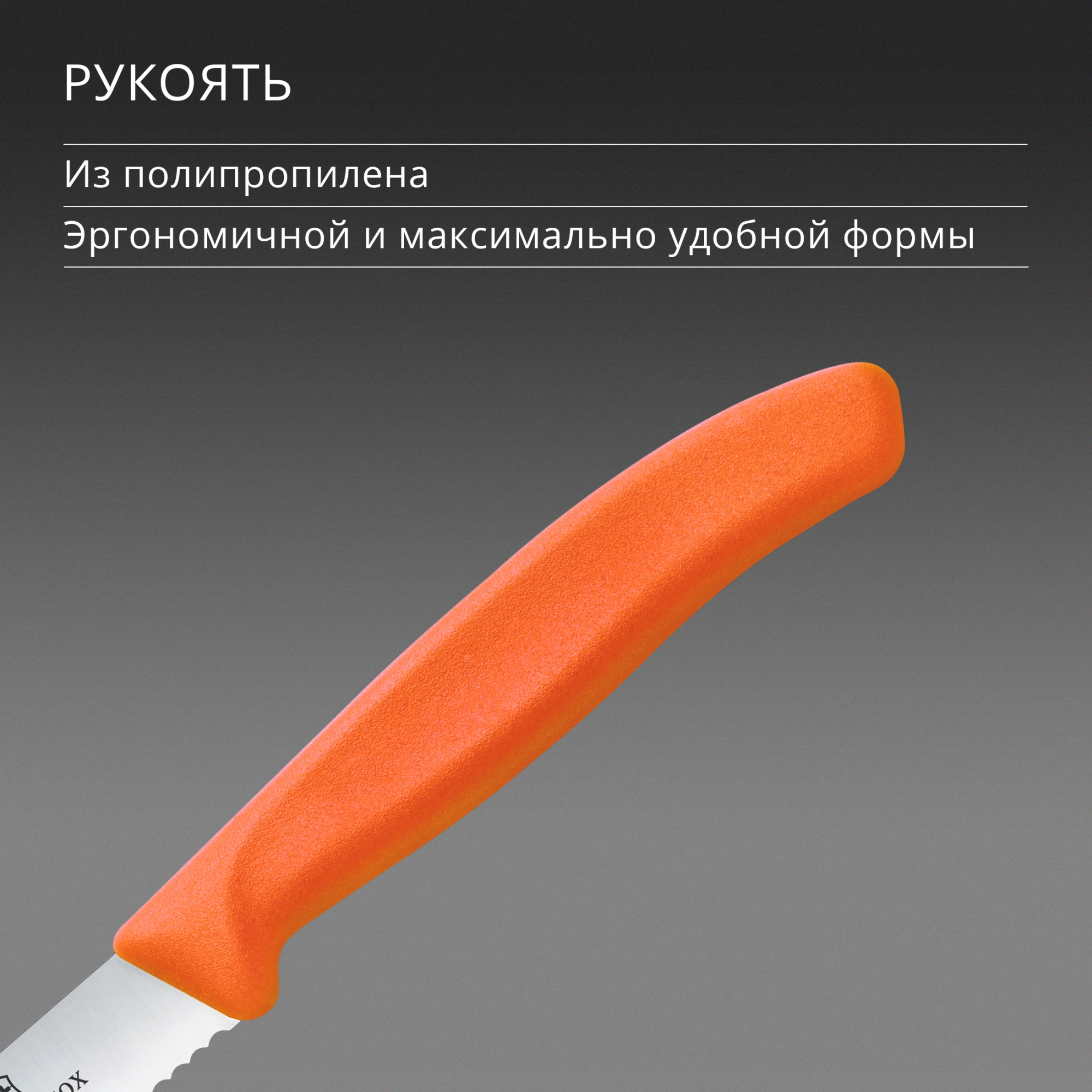 Нож кухонный Victorinox Swiss Classic (6.7839.C1) стальной столовый для овощей лезв.110мм серрейт. заточка оранжевый — миниатюра 5