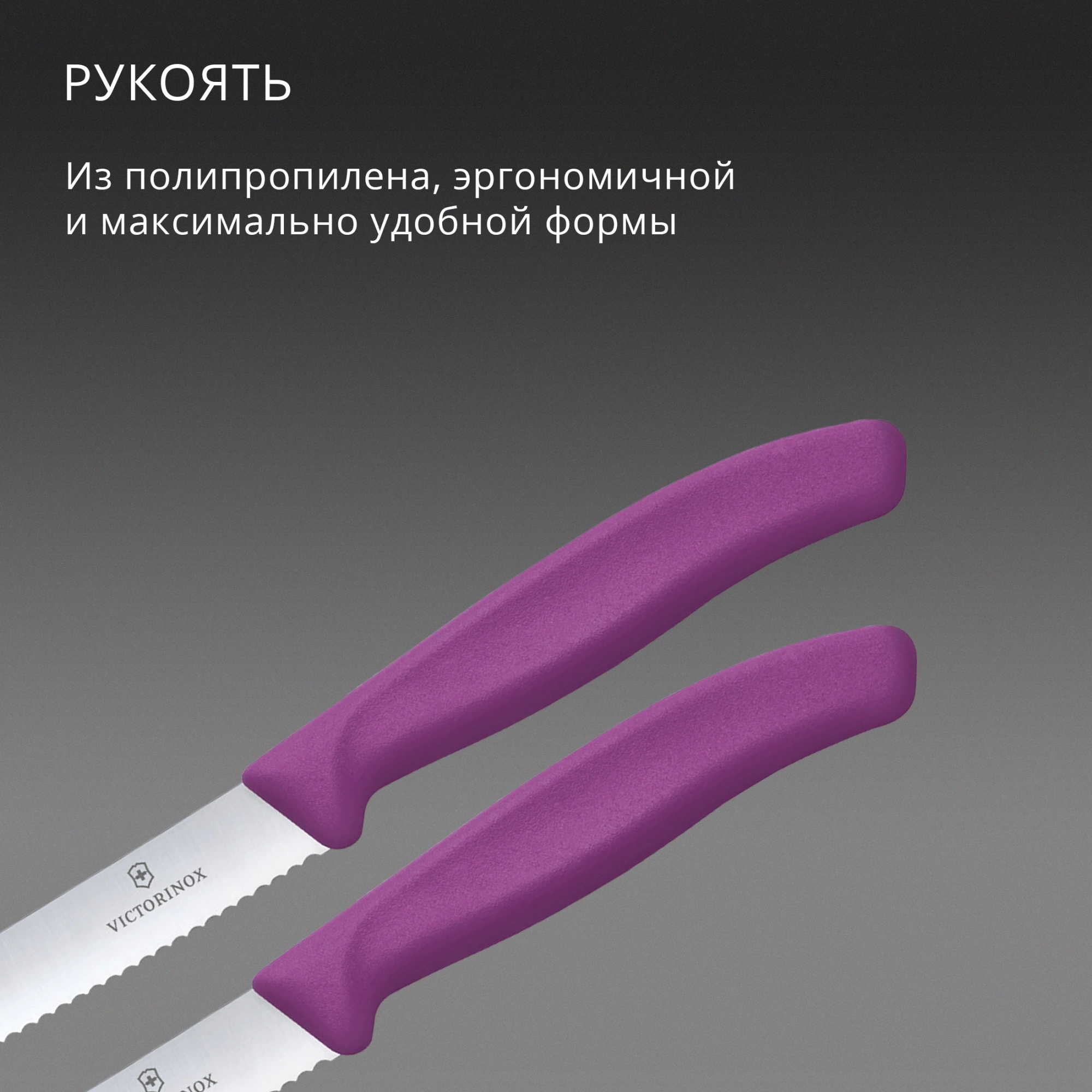 Набор ножей Victorinox Swiss Classic 6.7835.2C1 компл.:2предм. фиолетовый европодвес — миниатюра 5