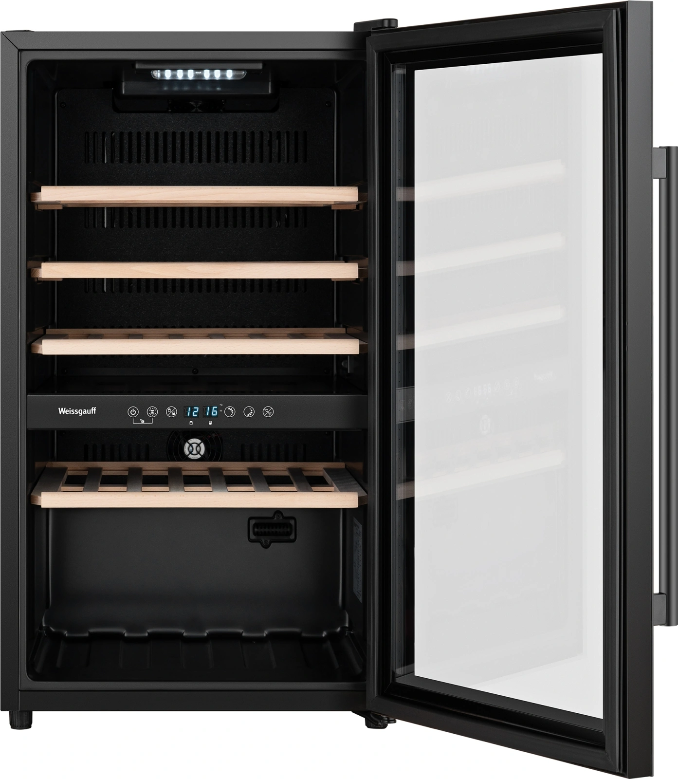 Винный шкаф Weissgauff WWC-49 DB DualZone 1-нокамерн. черный — миниатюра 3