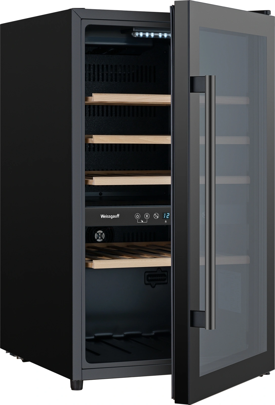 Винный шкаф Weissgauff WWC-49 DB DualZone 1-нокамерн. черный — миниатюра 6