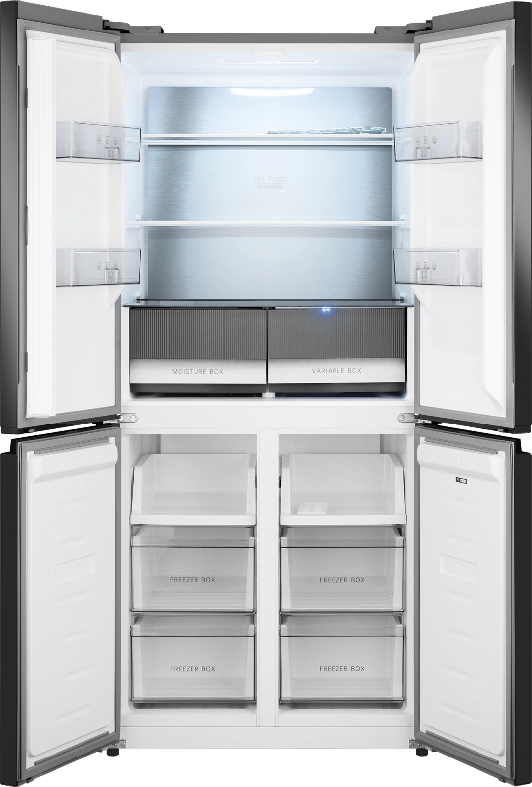 Холодильник Weissgauff WCD 450 BEG NoFrost Inverter 3-хкамерн. бежевый инвертер — миниатюра 3