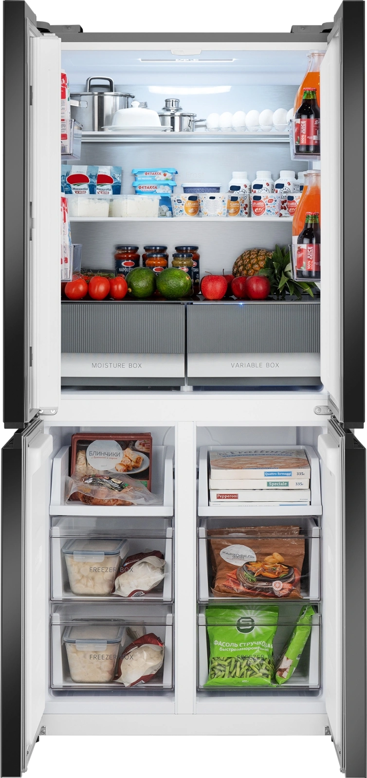 Холодильник Weissgauff WCD 450 BEG NoFrost Inverter 3-хкамерн. бежевый инвертер — миниатюра 4