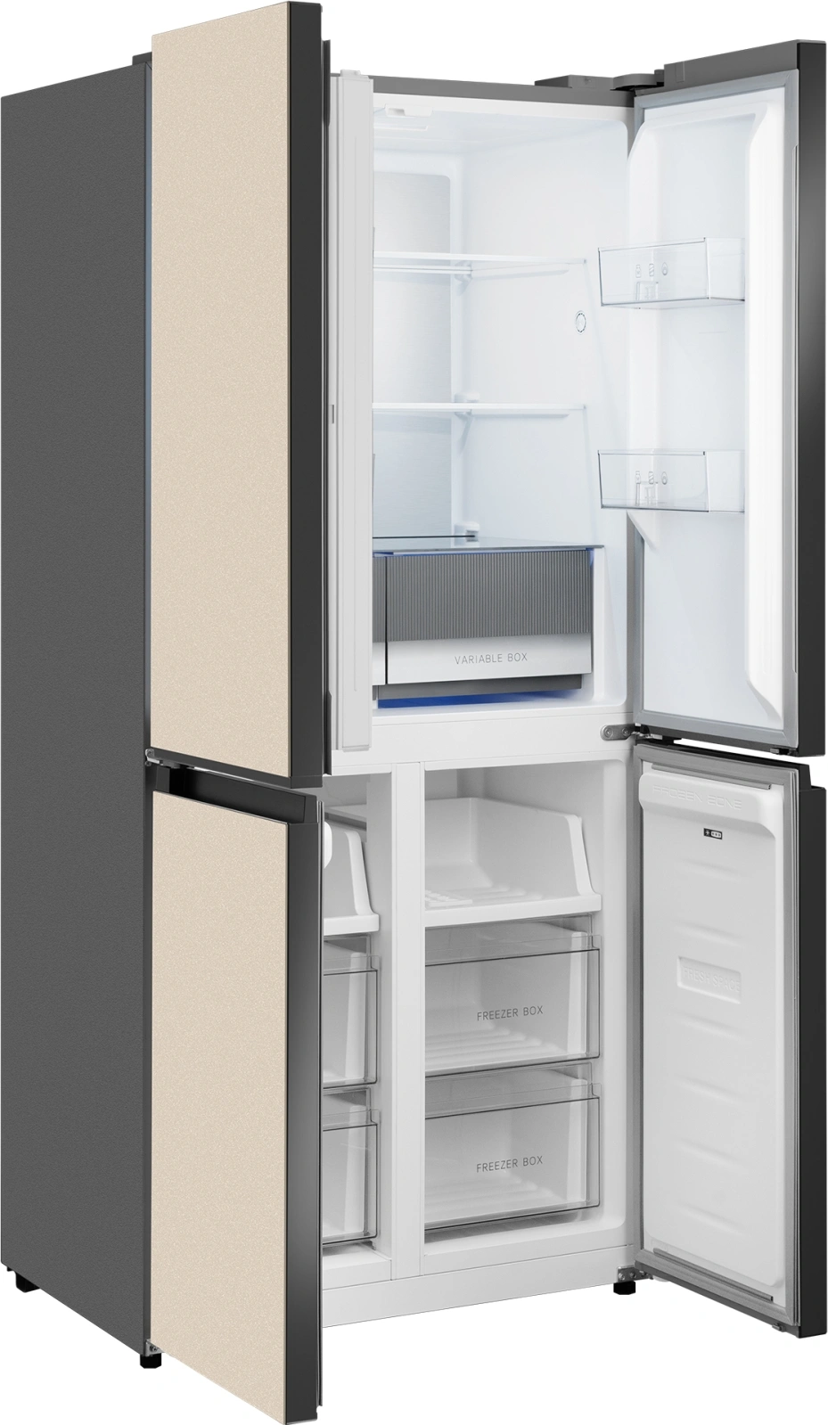 Холодильник Weissgauff WCD 450 BEG NoFrost Inverter 3-хкамерн. бежевый инвертер — миниатюра 7