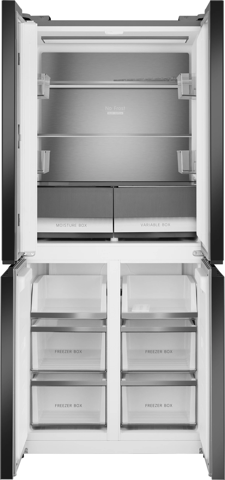 Холодильник Weissgauff WCD 450 Bru Steel Glass NoFrost Inverter 3-хкамерн. сталь инвертер — фото 1