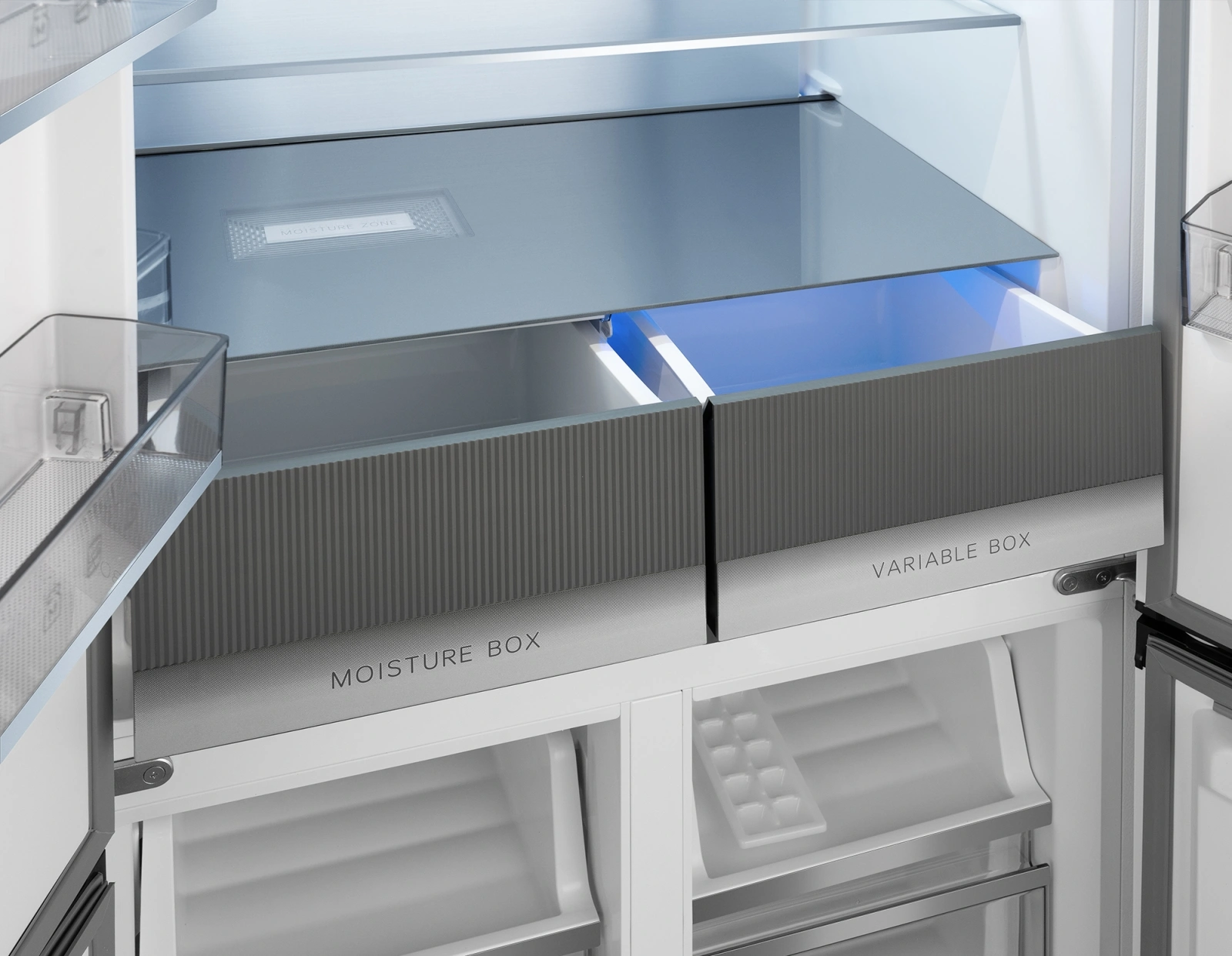 Холодильник Weissgauff WCD 450 Bru Steel Glass NoFrost Inverter 3-хкамерн. сталь инвертер — миниатюра 8