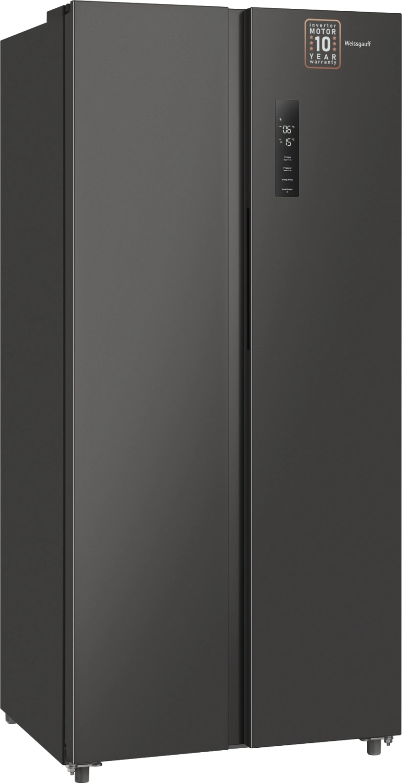 Холодильник Weissgauff WSBS 500 Inverter NoFrost Dark Grey 2-хкамерн. серый стекло инвертер — миниатюра 5