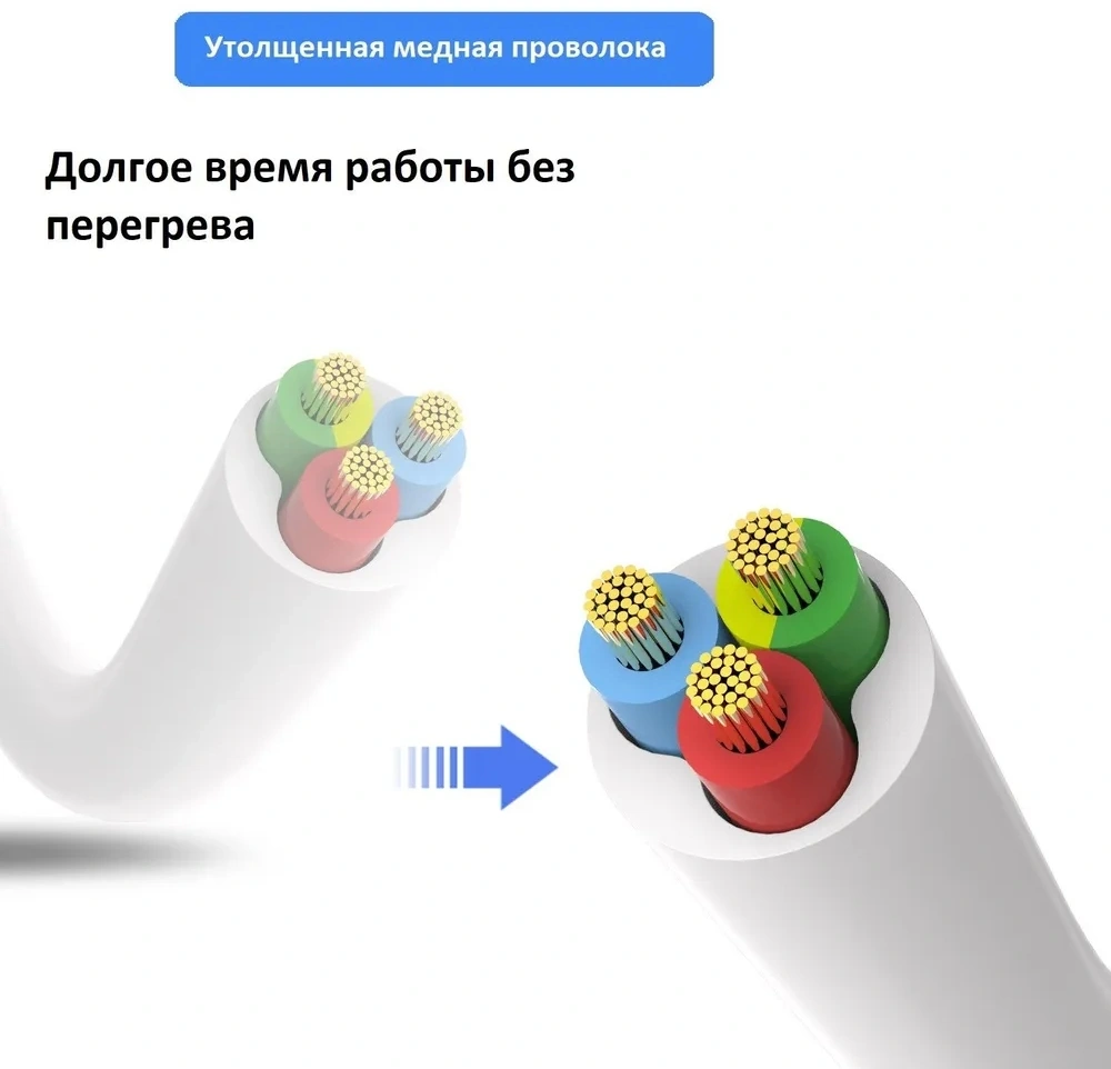 Сетевой фильтр Deli ET432 3м (3 розетки) белый (пакет ПЭ) — миниатюра 3