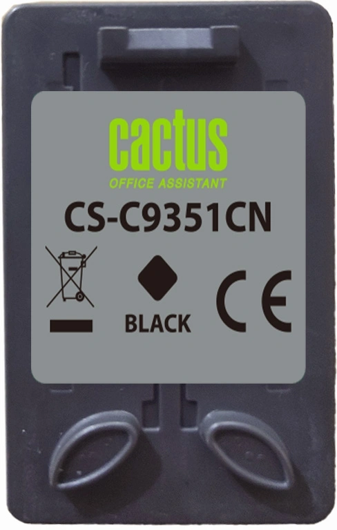 Картридж струйный Cactus CS-C9351N №21 черный (380стр.) (20мл) для HP D1468/D1520/D1420/D1560/D1530/D1341/D1320/D1312/D1455/D2330/D2430/D1430/D2460/D2445/D1360/D1460/D1415/D1568/D2345/D1445/D2320/D1330;OfficeJet J3635/J3625/J3608/ J3640/4315xi, FAX 1250, Deskjet F2210, OfficeJet 4315, Deskjet F2120/F4140/F2120/F3 — миниатюра 2