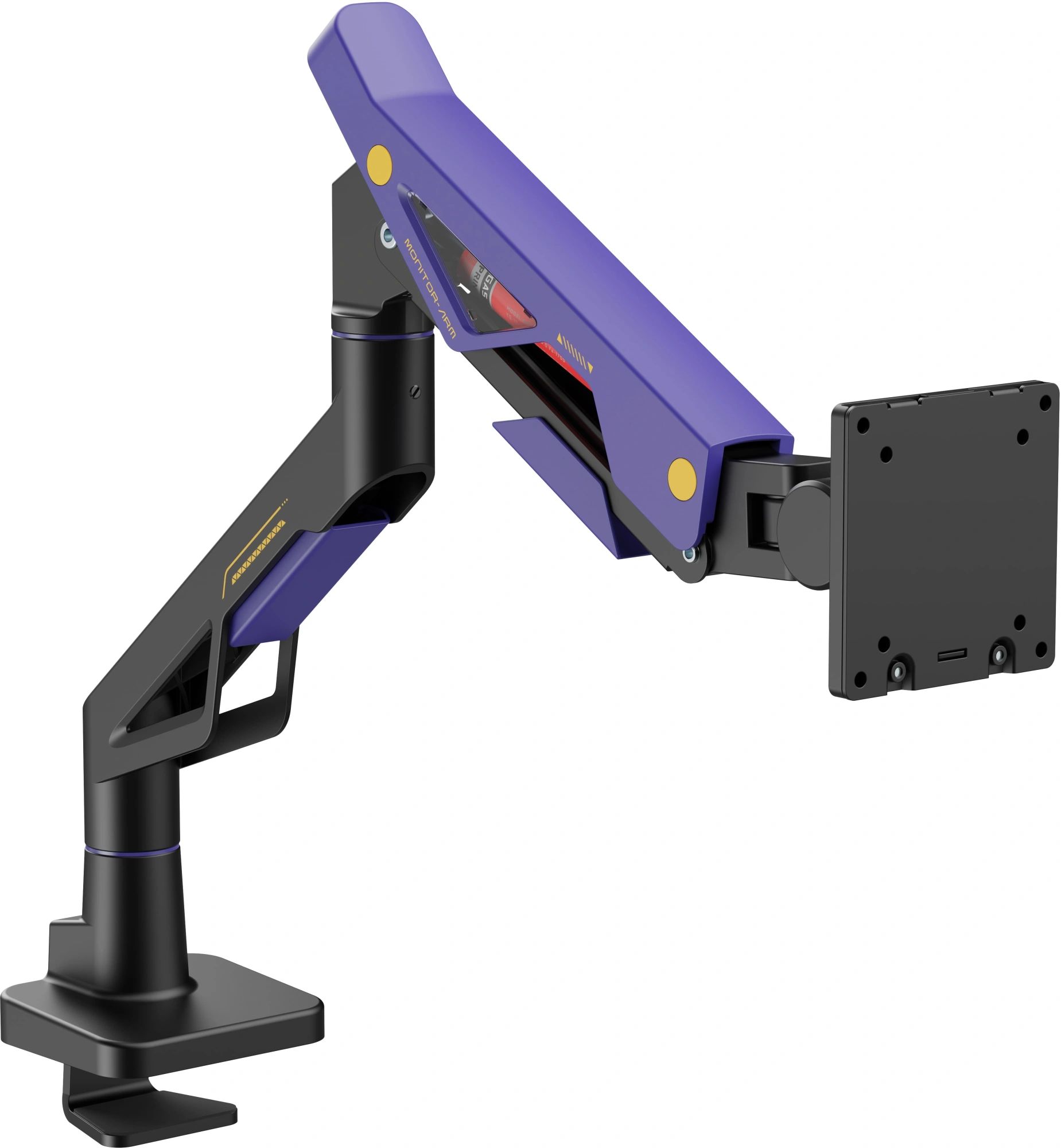 Кронштейн для мониторов Ultramounts UM741BP черный/фиолетовый 24"-57" макс.30кг крепление к столешнице поворот и наклон — фото 1