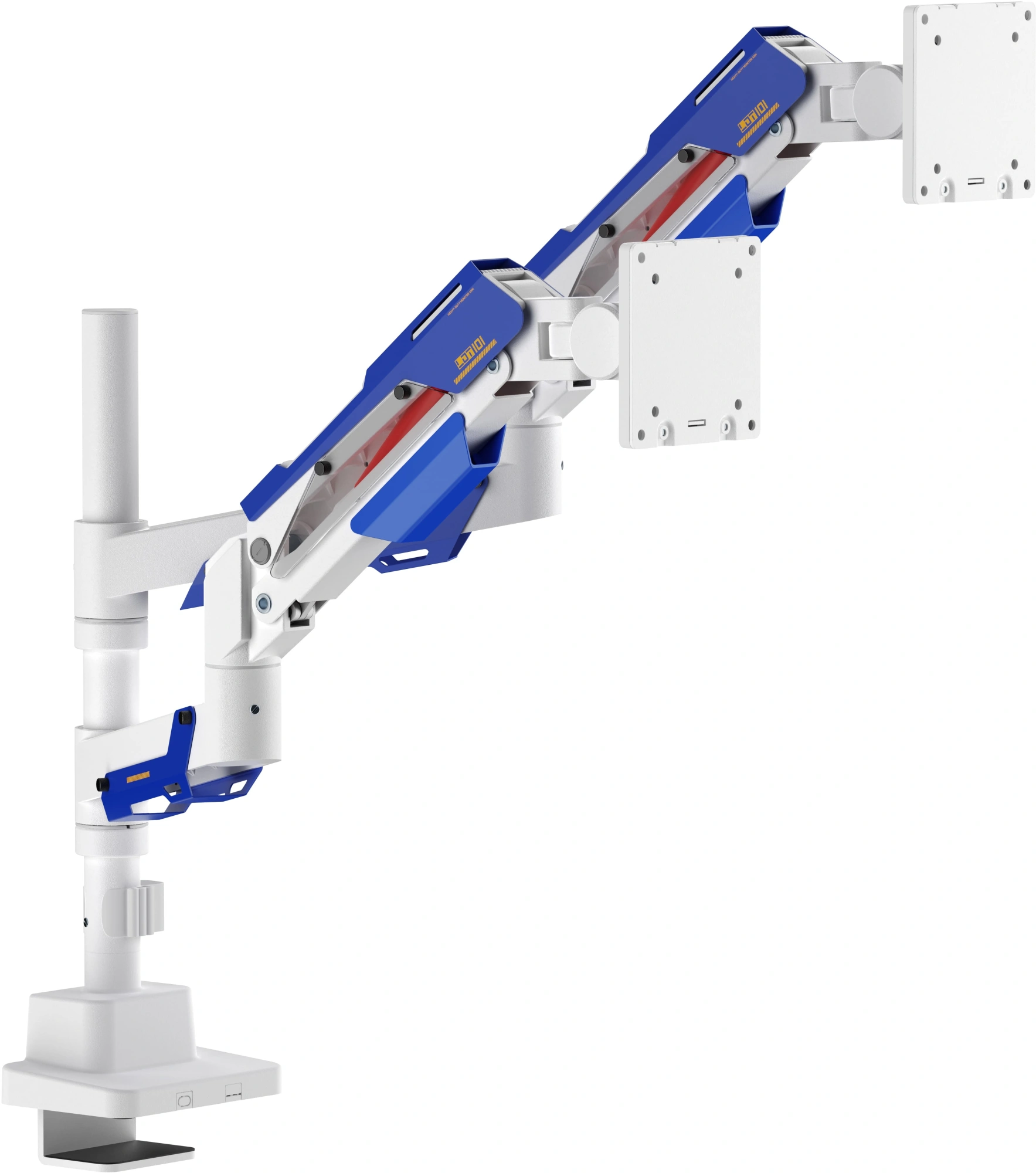 Кронштейн для мониторов Ultramounts UM744WB белый/синий 24"-57" макс.27кг крепление к столешнице поворот и наклон — миниатюра 2